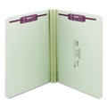 File Folders | Smead 14910 Recycled Pressboard Fastener Folders with Straight Tabs - Letter, Gray/Green (25/Box) image number 0