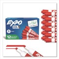 Washable Markers | EXPO 80002A Broad Chisel Tip Low-Odor Dry-Erase Marker - Red (1-Dozen) image number 0