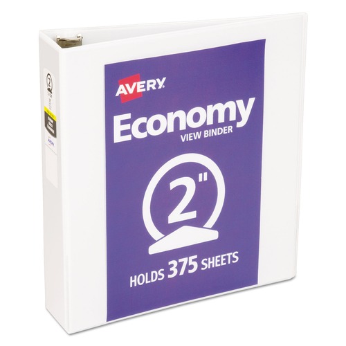 Just Launched | Avery 05731 3 Round Rings 2 in. Capacity 11 in. x 8.5 in. Economy View Binder - White image number 0