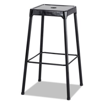 Safco 6606BL Supports Up to 250 lbs. 29 in. Seat Height Bar-Height Steel Stool, Backless - Black