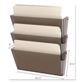 Just Launched | Deflecto 63602RT 14.5 in. x 3 in. x 6.5 in. 3 Sections Unbreakable DocuPocket Wall File - Letter Size, Smoke (3/Pack) image number 4