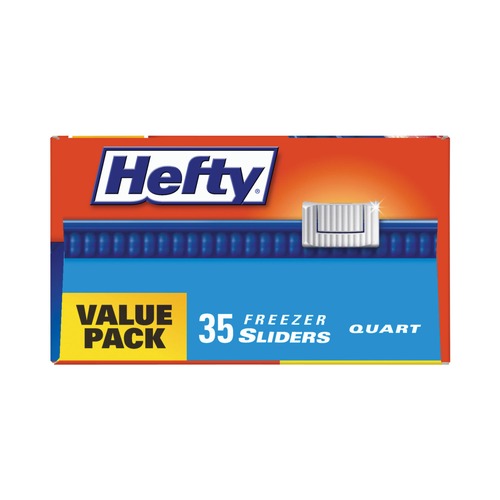 Food Service | Hefty 00R88079 7 in. x 8 in. 32 oz. Slider Stand and Fill Freezer Storage Bags - Clear (315/Carton) image number 0