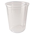 Food Trays, Containers, and Lids | Fabri-Kal 000000000009505104 4.6 in. Diameter x 5.6 in. h 32 oz Microwavable Plastic Deli Containers - Clear (500/Carton) image number 0