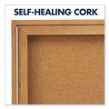 Bulletin Boards | Quartet 364 48 in. x 36 in. Enclosed Indoor Cork Bulletin Board with Two Hinged Doors - Tan Surface/Oak Finished Fiberboard Frame image number 4