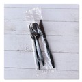 Cutlery | Boardwalk BWK3KITBLPP 3-Piece Mediumweight Plastic Fork/Knife/Spoon Polypropylene Cutlery Kit - Black (250/Carton) image number 4