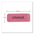 Erasers & Correction Supplies | Universal UNV55120 Rectangular Bevel Block Pencil Erasers - Small, Pink (20/Pack) image number 4