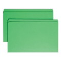 File Folders | Smead 17110 Straight Tabs Legal Size 0.75 in. Expansion Reinforced Top Tab Colored File Folders - Green (100/Box) image number 0