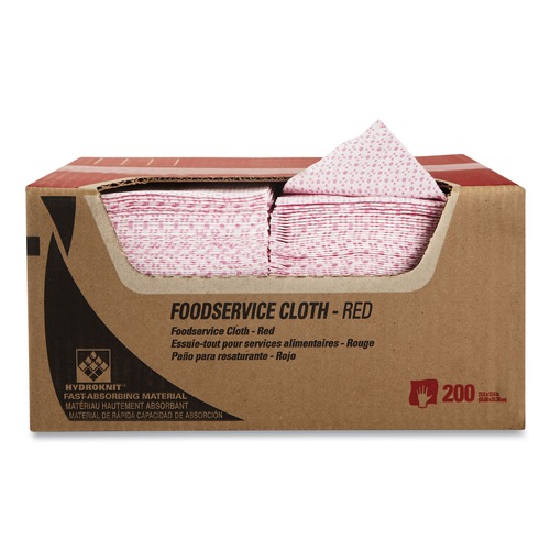 Food Service | WypAll 51639 12.5 in. x 23.5 in. Foodservice Cloths - Red (200/Carton) image number 0