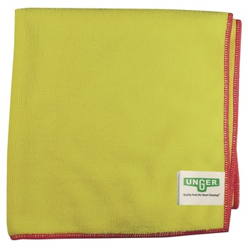 CLEANING CLOTHS | Unger MF40Y 16 in. x 15 in. SmartColor Heavy-Duty MicroWipes - Yellow/Red (10/Pack)