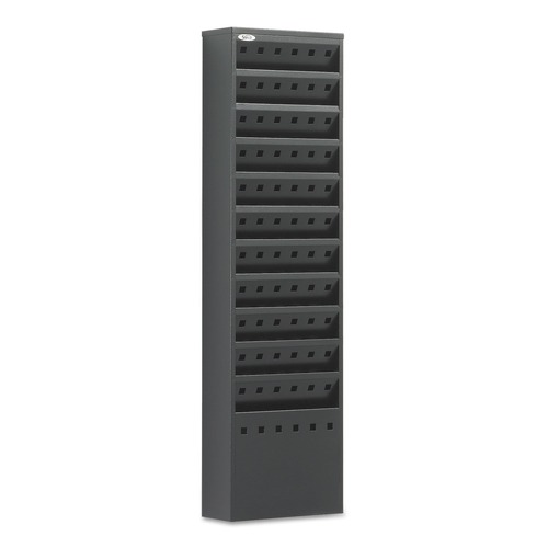 Just Launched | Safco 4321BL 11 Compartments 10 in. x 4 in. x 36-1/4 in. Steel Magazine Rack - Black image number 0