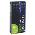 Back to School Sale | Universal UNV15541 1 mm Retractable Blue Barrel Comfort Grip Ballpoint Pen - Medium, Blue Ink (1 Dozen) image number 2