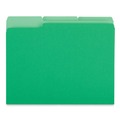 File Folders | Universal UNV12302 1/3-Cut Assorted Tab Interior File Folders - Letter Size, Green (100/Box) image number 2