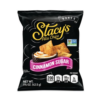Green Rabbit 49652 1.5 oz. Bag Pita Chips - Cinnamon Sugar (24/Carton)