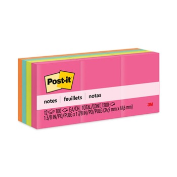 Post-it Notes 653AN 1.38 in. x 1.88 in. Original Pads - Poptimistic Collection (100-Sheets/Pad, 12-Pads/Pack)
