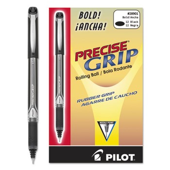 PENS PENCILS AND MARKERS | Pilot 28901 Precise Grip 1 mm Roller Ball Pen - Bold, Black (Dozen)