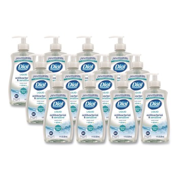 Dial Professional 1700035476 Antibacterial and Sensitive 11 oz Fragrance-Free Liquid Hand Soap - Unscented (12/Carton)