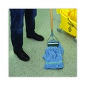  | Boardwalk BWK402BL Cotton/Rayon Fiber Premium Standard Mop Head - Medium, Blue (12/Carton) image number 8