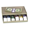 Retail Store Supplies | CONTROLTEK 500014 10 in. x 8.5 in. x 3 in. 6-Compartments Steel Coin Wrapper and Bill Strap Single-Tier Rack - Pebble Beige image number 1