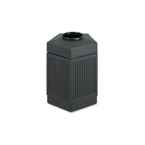 Trash & Waste Bins | Safco 9486BL 45 Gallon Polyethylene Canmeleon Indoor/Outdoor Pentagon Receptacle - Black image number 0