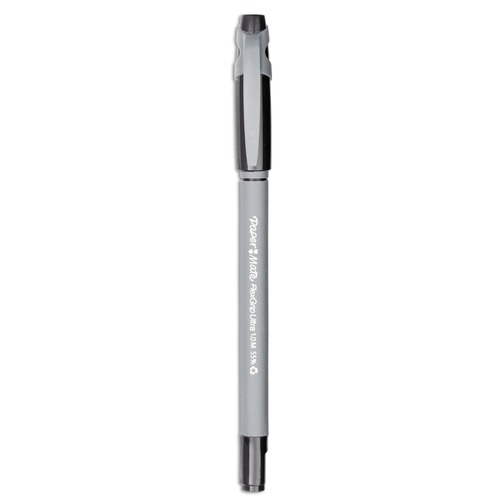 Pens | Paper Mate 9630131 1 mm Medium FlexGrip Ultra Recycled Stick Ballpoint Pen - Black Ink, Gray Barrel (1-Dozen) image number 0