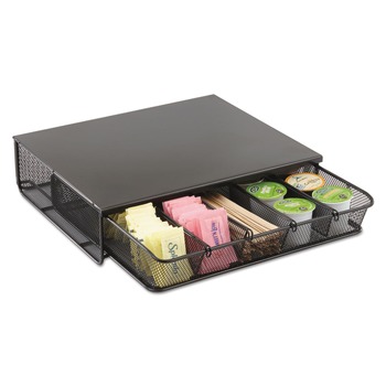 DESKTOP ORGANIZERS | Safco 3274BL 12.5 in. x 11.25 in. x 3.25 in. 5 Compartments One Drawer Hospitality Organizer - Black