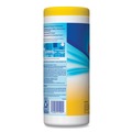 Disinfectants | Clorox 01594 7 in. x 8 in. 1-Ply Disinfecting Wipes - Crisp Lemon, White (35/Canister, 12 Canisters/Carton) image number 2