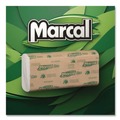 Paper Towels and Napkins | Marcal PRO P100N 12.88 in. x 10.13 in. 1-Ply Folded Paper Towels - Natural (150/Pack, 16 Packs/Carton) image number 2