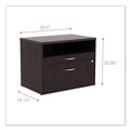 Office Filing Cabinets & Shelves | Alera ALELS583020ES Open Office Desk Series 29.5 x 19.13 x 22.88 Legal/Letter Low File 2-Drawer Cabinet Credenza - Espresso image number 4