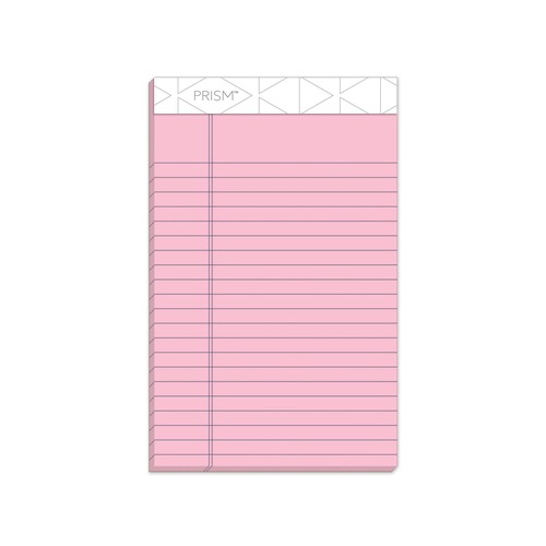 Notebooks & Pads | TOPS 63050 50-Sheet 5 in. x 8 in. Narrow Rule Prism plus Colored Writing Pads - Pastel Pink (12/Pack) image number 0