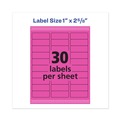 Labels | Avery 05970 1 in. x 2.63 in. High-Visibility Permanent Laser ID Labels - Neon Magenta (750/Pack) image number 6