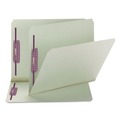 File Folders | Smead 14910 Recycled Pressboard Fastener Folders with Straight Tabs - Letter, Gray/Green (25/Box) image number 1