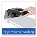 Staple Punches | Swingline A7074190 9/32 in. Holes 100-Sheet Fixed Centers High Capacity Two-Hole Punch - Black/Gray image number 4