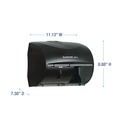 Paper Towel Holders | Boardwalk WP98053 Boardwalk Xtra 11.13 in. x 7.38 in. x 8.88 in. 2-Roll Controlled Bath Tissue Dispenser - Translucent Black (1/Carton) image number 6