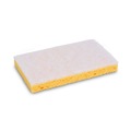 Cleaning Tools | Boardwalk 63BWK LD 0.7 in. Thick 3.6 in. x 6.1 in. Individually Wrapped Light Duty Scrubbing Sponge - Yellow/White (20/Carton) image number 2