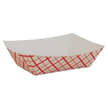 OFFICE AND OFFICE SUPPLIES | SCT SCH 0409 4.58 in. x 3.2 in. x 1.25 in. Paper Food Baskets - Red/White (1000/Carton)