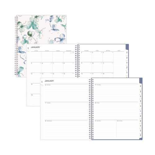 Notebooks & Pads | Blue Sky BLS100654 11 in. x 8.5 in. 12-Month (Jan-Dec 2026) Lindley Weekly/Monthly Planner - White/Blue/Green Cover image number 0