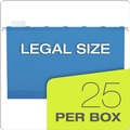 File Folders | Pendaflex 59303EE SureHook 3 in. Capacity 1/5-Cut Tabs 1 Section Legal Size Reinforced Extra-Capacity Hanging Box File - Blue (25/Box) image number 5