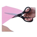 Arts & Crafts Supplies | Westcott 15585 8 in. Long 3.25 in. Cut Length KleenEarth Basic Plastic Handle Scissors - Straight Black Handle (3/Pack) image number 3
