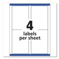 Labels | Avery 05168 3.5 in. x 5 in. Shipping Labels with TrueBlock Technology for Laser Printers - White (4/Sheet, 100 Sheets/Box) image number 1