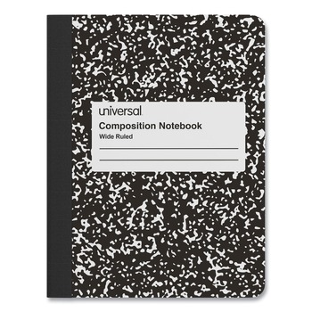 Universal UNV20930 9.75 in. x 7.5 in. Wide/Legal Rule Composition Book - Black Marble Cover (100 Sheets)
