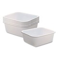 Cleaning & Janitorial Supplies | Rubbermaid 2951ARWHTCT Microban 14.5 in. x 12.5 in. x 5.7 in. 4.5 Gallon Dishpan - White (6/Carton) image number 0