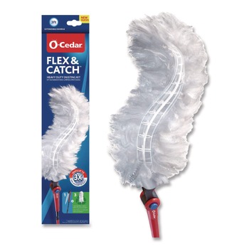 O-Cedar 172148CT 1 Duster Wand and 3 Refills Flex and Catch Heavy-Duty Dusting Kit (6/Carton)