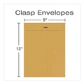 Envelopes & Mailers | Quality Park QUA37790 32 lbs. Bond Weight Kraft #10 1/2 Square Flap Clasp/Gummed Closure 9 in. x 12 in. Clasp Envelope - Brown Kraft (100/Box) image number 5