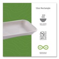 Food Trays, Containers, and Lids | Eco-Products EP-SCRC12NFA 7 in. x 4.75 in. x 1 in. 12 oz. WorldView Vanguard Sugarcane Fiber Rectangular Container - White (400/Carton) image number 3