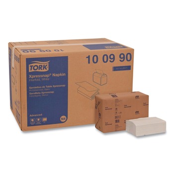 Tork 100990 2-Ply 6.5 in. x 8.5 in. Xpressnap Interfold Dispenser Napkins - White (12/Carton)