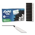 Washable Markers | EXPO 1871131A Extra-Fine Bullet Tip Low-Odor Dry-Erase Marker - Black (1-Dozen) image number 0