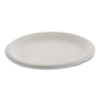 BOWLS AND PLATES | Pactiv Corp. YMC500090002 EarthChoice 9 in. Compostable Fiber-Blend Bagasse Plates - Natural (500/Carton)
