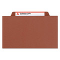 File Folders | Smead 19075 Six SafeSHIELD Fasteners 2/5-Cut Tabs 2 Dividers Legal Size Pressboard Classification Folders - Red (10/Box) image number 2