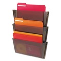 Just Launched | Deflecto 63602RT 14.5 in. x 3 in. x 6.5 in. 3 Sections Unbreakable DocuPocket Wall File - Letter Size, Smoke (3/Pack) image number 3