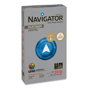  | Navigator NPL1420 8.5 in. x 14 in. 20 lbs. Bond Weight 99 Bright Platinum Paper - White (10 Reams/Carton)